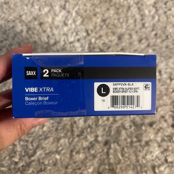 Saxx Vibe Extra Boxer Briefs Men Size L Black Everyday 2 Pack NWT Ballpark Pouch - Picture 4 of 5